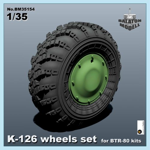 K-126 wheels set (with armor disc) for BTR-80 kits, 1/35