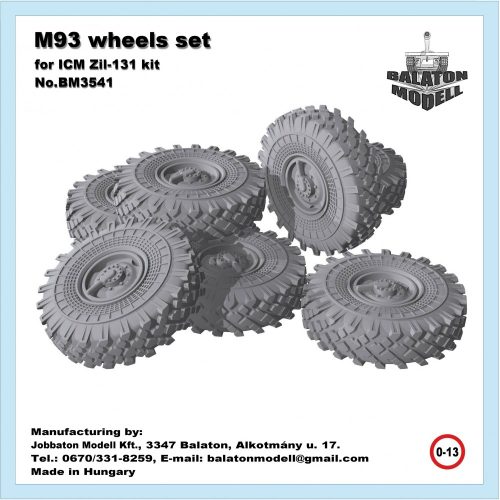 M-93 wheels set for ICM Zil-131 kit, 1/35